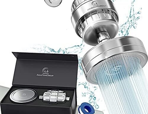 AquaHomeGroup Luxury Filtered Shower Head Set 15 Stage Shower Filter for Hard Water Removes Chlorine and Harmful Substances – Showerhead Filter High Output