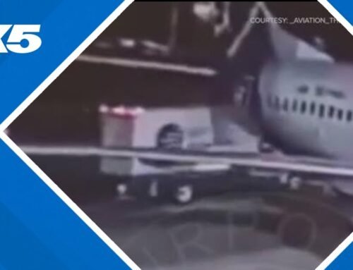 Catering truck runs into Alaska Airlines plane at Seattle-Tacoma International Airport