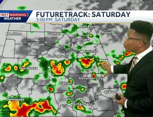 Scattered storms sweep across Alabama before a cold front brings a drier weather forecast next week