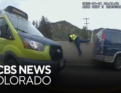 Search continues for suspect who stole a Colorado shuttle bus, struck police vehicle