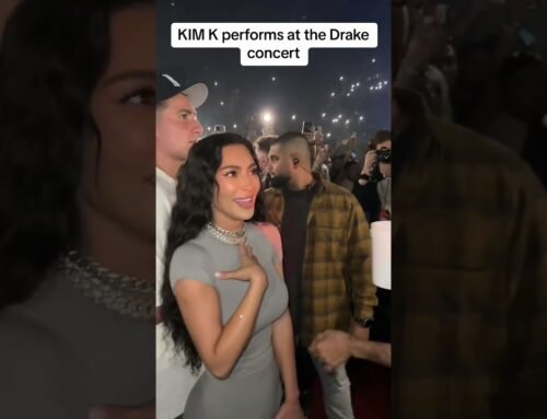 Kim Kardashian yelling at Bad Bunny during Drake’s concert #shorts #drake #kimkardashian