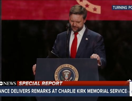 Vice President JD Vance speaks at Charlie Kirk memorial service
