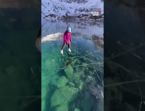 Ice rescue instructor captures footage of rare, once-in-a-decade ice window on Alaskan lake