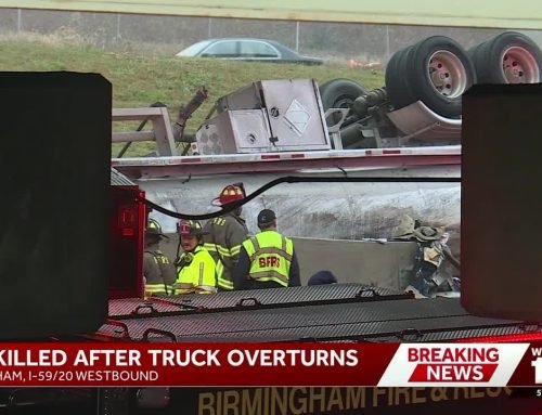Death reported in overturned tractor-trailer crash on Interstate 59/20 in Birmingham