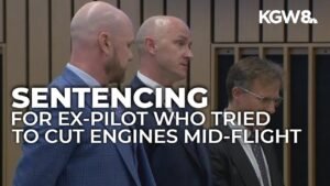 Former Alaska Airlines pilot to be sentenced for trying to cut plane’s engines mid-flight