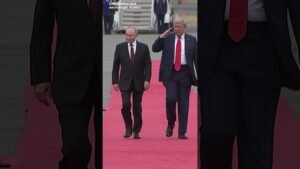 Trump and Putin shake hands in Alaska before their summit on the war in Ukraine
