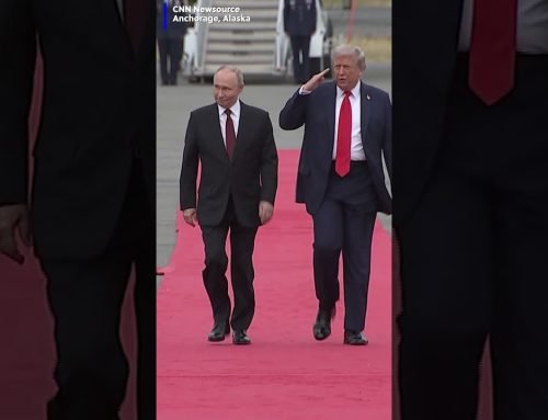 Trump and Putin shake hands in Alaska before their summit on the war in Ukraine