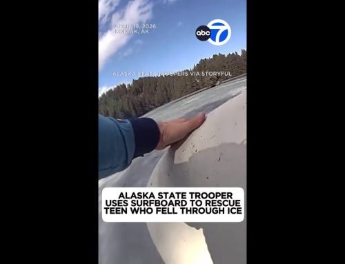 Alaska state trooper uses surfboard to rescue teen who fell through ice