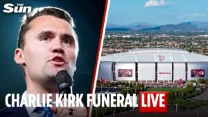 LIVE: Trump set to speak at Charlie Kirk’s funeral and memorial servi…