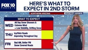 2nd storm to hit Arizona; rain, snow & high winds expected | FOX 10 P…