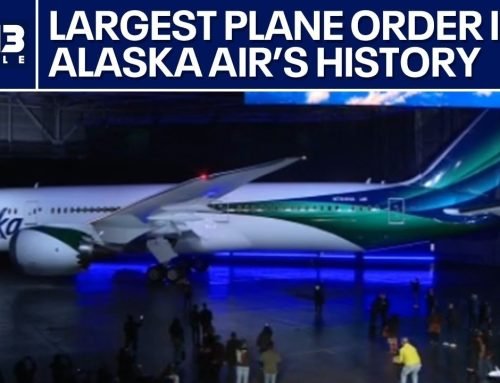 Alaska Airlines order more than 100 Boeing jets, largest order in company history.