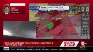 Kansas City Weather: Wall cloud near DeKalb rotating