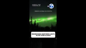 Mesmerizing northern lights glow over Alaska