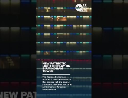 NEW PATRIOTIC LIGHT DISPLAY ON BIRMINGHAM TOWER