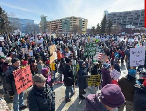 Protesters Rally In Anchorage, Alaska As A Part Of Nationwide ‘No Kings’ Protests