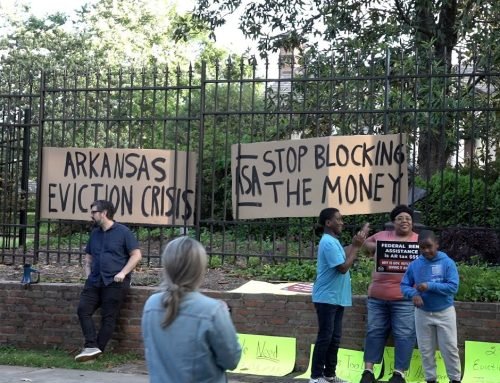 Arkansas renters advocates protest outside Governor’s Mansion