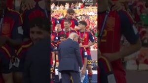 Donald Trump booed after refusing to leave stage during Spain’s World Cup trophy presentation