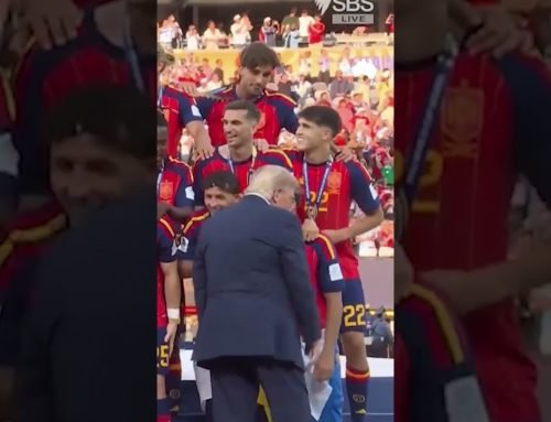 Donald Trump booed after refusing to leave stage during Spain’s World Cup trophy presentation