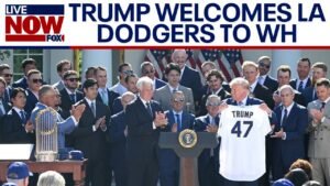 WATCH: President Trump welcomes LA Dodgers to the White House