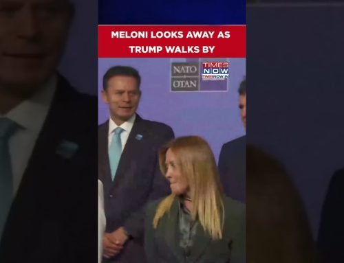 Italian PM Giorgia Meloni Looks Away As US President Trump Walks By At NATO Summit #shorts