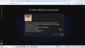 III BCA – A1: AI Tools  – Create an invitation (image format) for the…