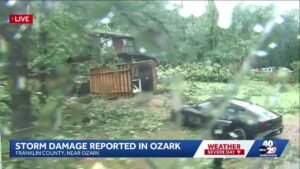 Storm damage in Ozark, Arkansas