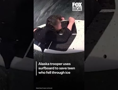 Watch: Alaska trooper uses surfboard to save teen who fell through ice