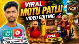 Motu Patlu Ai video editing telugu | Chatgpt+ Yt create | Tutorial