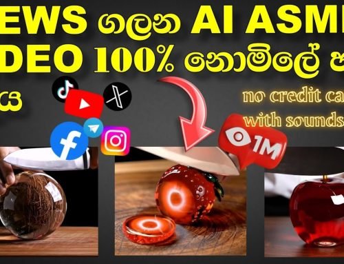 How to create ai asmr fruit cutting video free sinhala | glass fruit …