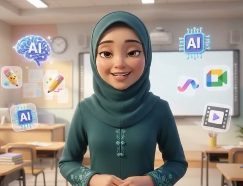 Teacher creating video with AI