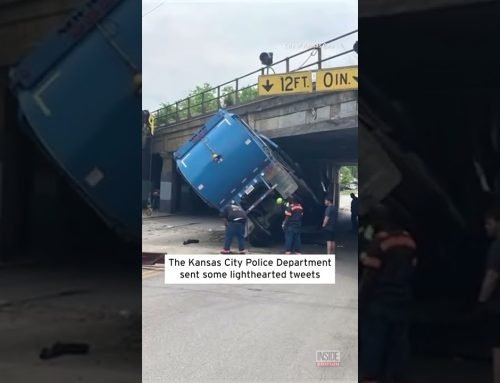 Garbage Truck Smashes into Overpass #Shorts