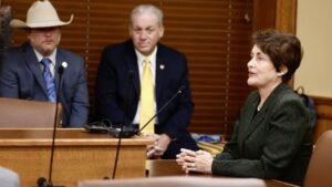 Arkansas Supreme Court Chief Justice Karen Baker speaks before the Ho…