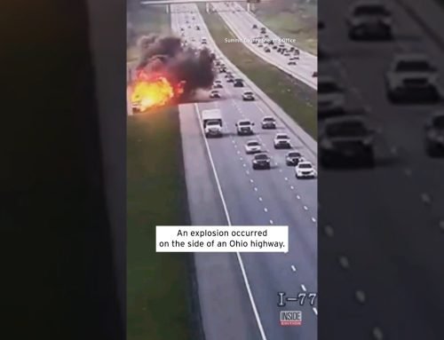 Explosion on Ohio Freeway After Dump Truck Collision #shorts