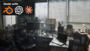 Creating a high-quality Blender scene with AI.