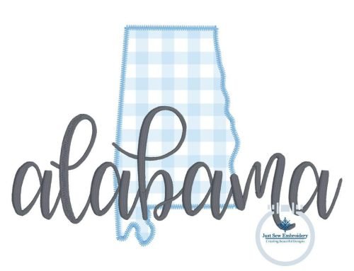 AL Alabama embroidered script design 8×12 hoop