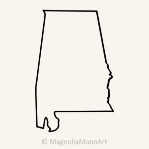 Alabama Outline SVG File | Alabama Cut File | DXF File for Laser Cut | United States of America Vector File | Alabama Vector | AL Map