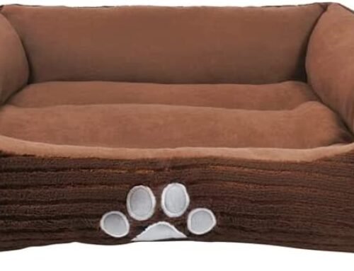 Long Rich HCT REC-005 Reversible Rectangle Pet Bed with Dog Paw Print…