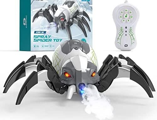 DEERC Remote Control Spider, Realistic Robot Spider with Spray and