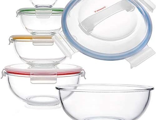 Glass Mixing Bowls – Nesting Bowls – Space-Saving Glass Bowls With Li…