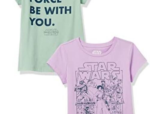 Amazon Essentials Disney | Marvel | Star Wars | Frozen |Princess Girls and Toddlers’ Short-Sleeve T-Shirts, Pack of 2