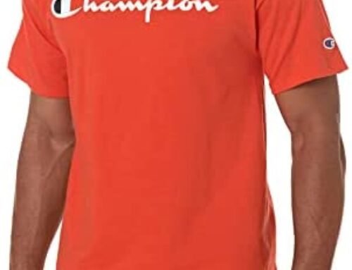 Champion Men’s T-Shirt, Crewneck Cotton Tee, Mid-Weight T-Shirt, Script (Reg. or Big & Tall)