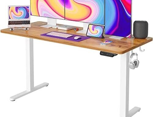 FEZIBO Electric Standing Desk, 63 x 24 Inches Height Adjustable Table…