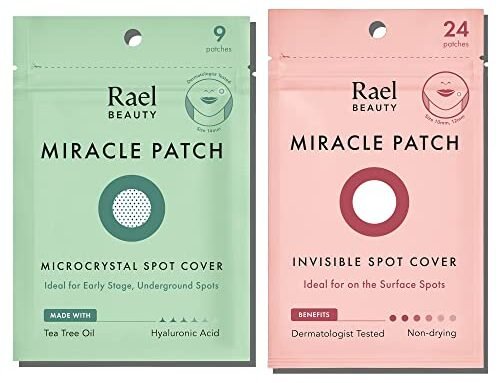 Rael Pimple Patches, Miracle Patches Bundle – Hydrocolloid Acne Patches for Face, Zit and Blemish Spot, Breakouts, Facial Stickers, All Skin Types, Vegan, Cruelty Free (Invisible & Microcrystal Spot Cover, 33 Count)