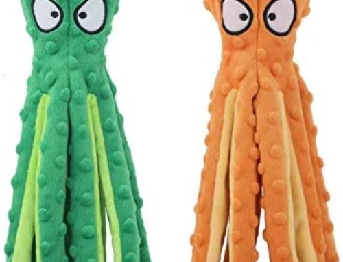 CPYOSN Dog Squeaky Toys Octopus – No Stuffing Crinkle Plush Dog Toys for Puppy Teething, Durable Interactive Dog Chew Toys for Small, Medium and Large Dogs Training and Reduce Boredom, 2 Pack