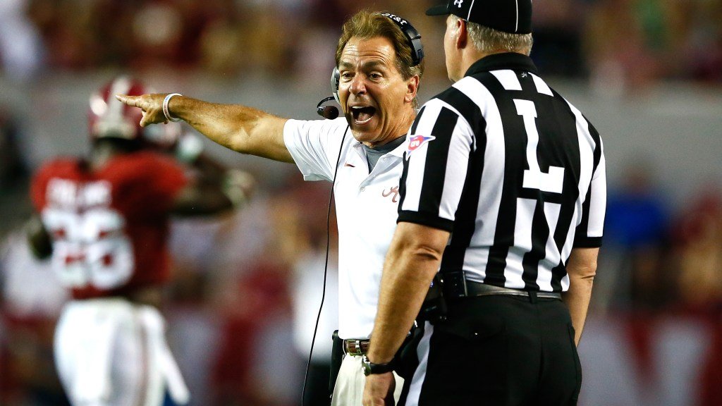 Nick Saban shares hilarious story of swearing in meetings with former...