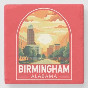 Birmingham Alabama Travel Art Emblem Stone Coaster