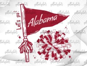 Alabama PNG – Retro Alabama Shirt png, Crimson Roll Tide Bama Printable PNG for Sublimation Shirts, Alabama Mascot PNG, Bama Png, Bama Fan