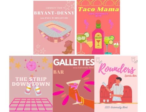 University of Alabama preppy college dorm print outs