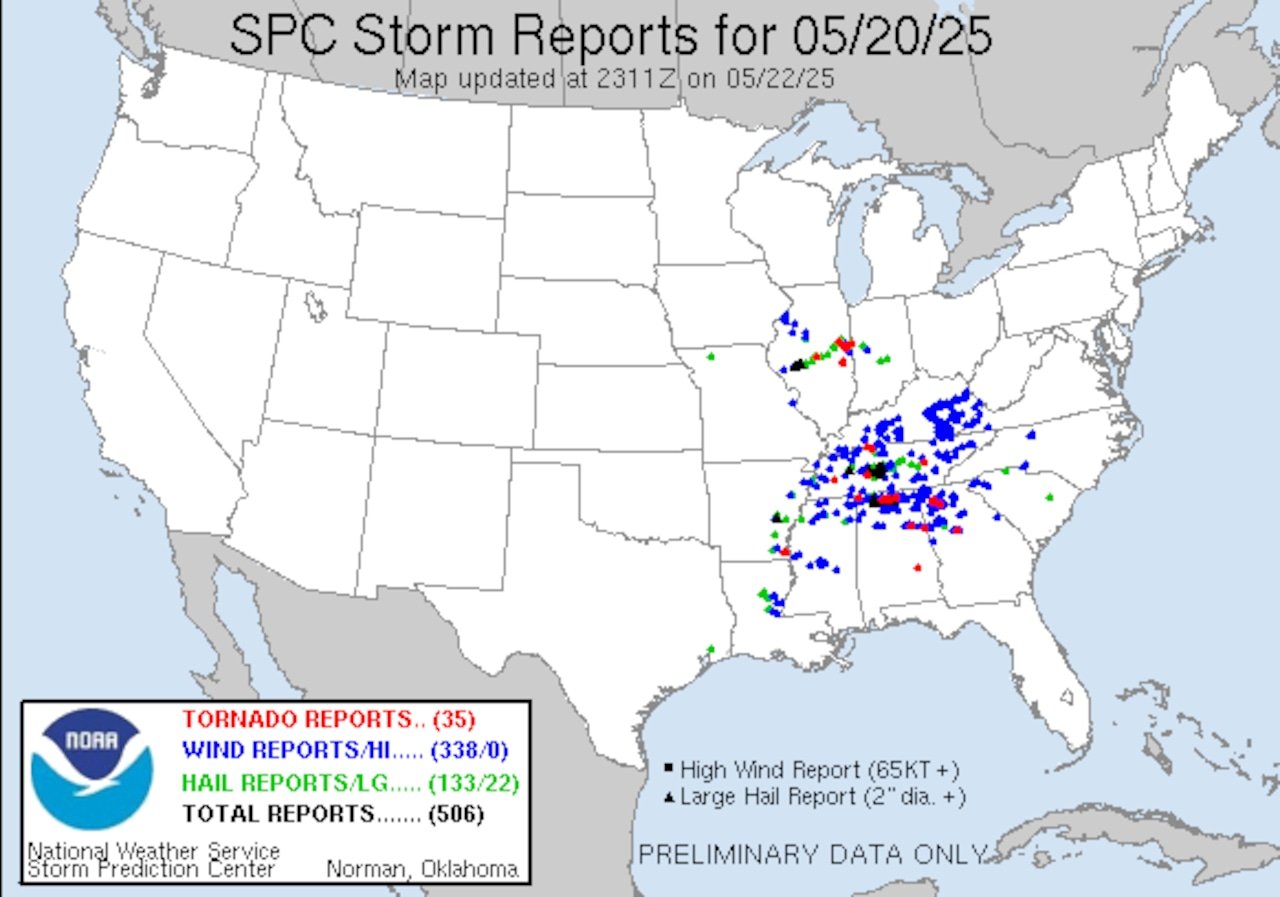 Alabama tornado count increases from Tuesday storms