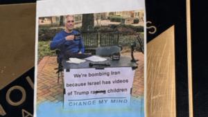 Flyers with Jeffrey Epstein’s face alleging Trump raped children foun…